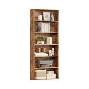 Libreria Vintage marrone alta 70 pollici con Display a 6 ripiani Design industriale per l'home Office scaffali in legno per il soggiorno della scuola - Product Image 1