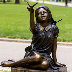 Estatua de Ángel de bronce de estilo antiguo, decoración de Villa de pájaro inmortal, escultura de Metal, fundición artesanal de estatua de bronce - Product Image 5