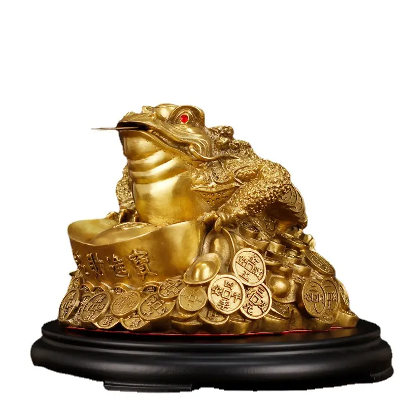 Wholesale of brass in factory fengshui money frog lucky money toad