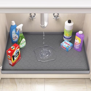 Waterproof Flexible Silicone <b>Sink</b> Drip Tray Under <b>Sink</b> Tray Liner <b>Mat</b> Shelf Liner for <b>Kitchen</b> & Bathroom Cabinet Protector - Product Image 2