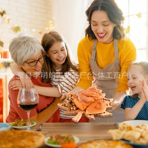 Bandeja de Madera con Forma de Hoja de Arce de 36 cm, Bandeja Decorativa sin Acabado para Servir Alimentos, para Fiestas de Otoño - Product Image 4