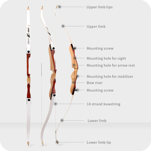 <strong>Archery</strong> <strong>Pro</strong> Recurve Bow 40 Poundage Bow and Arrow Straight Shooting Fish Bow and Arrow Hunting Outdoor Competition - Product Image 2