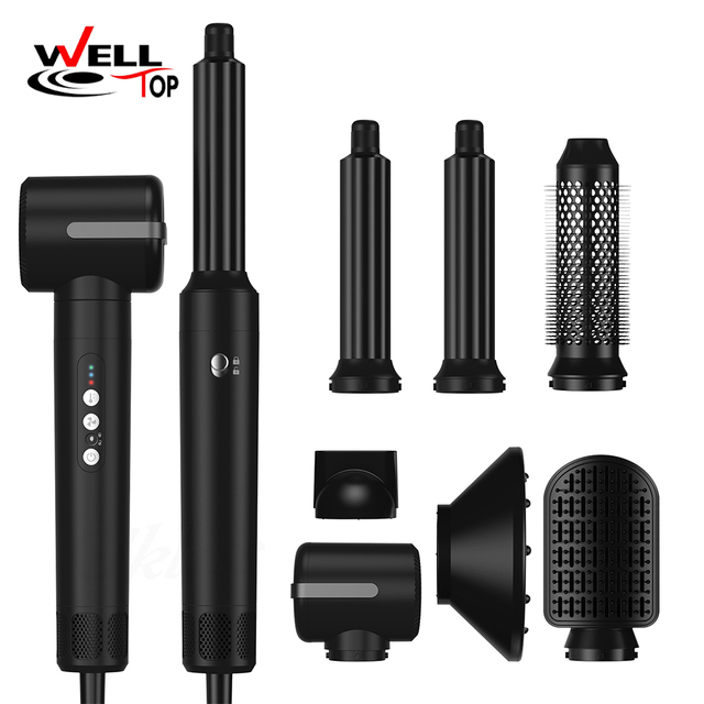 Professional 1400W Ionic 7-in-1 Air Styler High-Speed 110,000 RPM BLDC Motor Multi-functional Portable Hair Dryer Brush Hotel RV