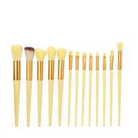 Kit complet professionnel de 13 pinceaux de maquillage en fibres synthétiques à manches en plastique pour le visage, vente en gros transfrontalière