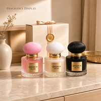 Flacon de parfum en verre cylindrique vide de 40 ml avec design à rayures verticales et étiquette personnalisée