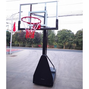 Aro de Baloncesto Portátil de Altura Ajustable con Tablero de Vidrio Templado para Uso en Canchas Exteriores - Product Image 2
