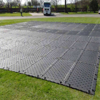 Tapis de protection de sol en PE pour chantier 4"x8" pour engins lourds, résistant aux UV, surface antidérapante, couleur noire, épaisseur de découpe 12mm/20mm