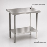 Tables en acier inoxydable 304/201, parfaites pour toutes sortes d'utilisations, comme les barbecues en plein air, les étagères de garage, etc.