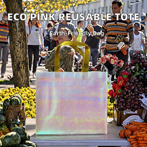 Sac fourre-tout réutilisable en non-tissé laminé, biodégradable et écologique, avec motif lettres, idéal pour les cadeaux (vente en gros) - Product Image 2