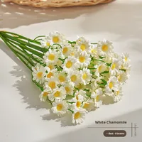Bunga Daisy Sutra Buatan Modern 6 Tangkai Buket Kecil Dekorasi Pernikahan Hari Valentine Meja Makan Rumah Fotografi