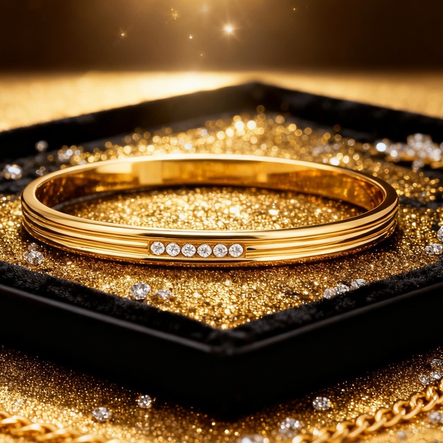 Wholesale 18K Gold Plated Stainless Steel Bangle Double-Layer Geometric Crystal Zircon Micro Insert Trendy Party Women's