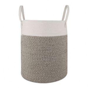 Cotton Rope <b>Laundry</b> Hamper, Woven <b>Laundry</b> Storage <b>Basket</b>, Blanket <b>Basket</b> for Living Room - Product Image 1