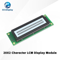 LCD Karakter Rusia JXD2002A-IIC FSTN Antarmuka IIC/I2C Positif Putih dengan Lampu Latar 20*2 Modul Tampilan LCM Matriks Titik