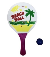 Raquettes de padel en bois en gros, raquette de tennis de plage personnalisée, raquettes de plage en bois avec une balle, jouets
