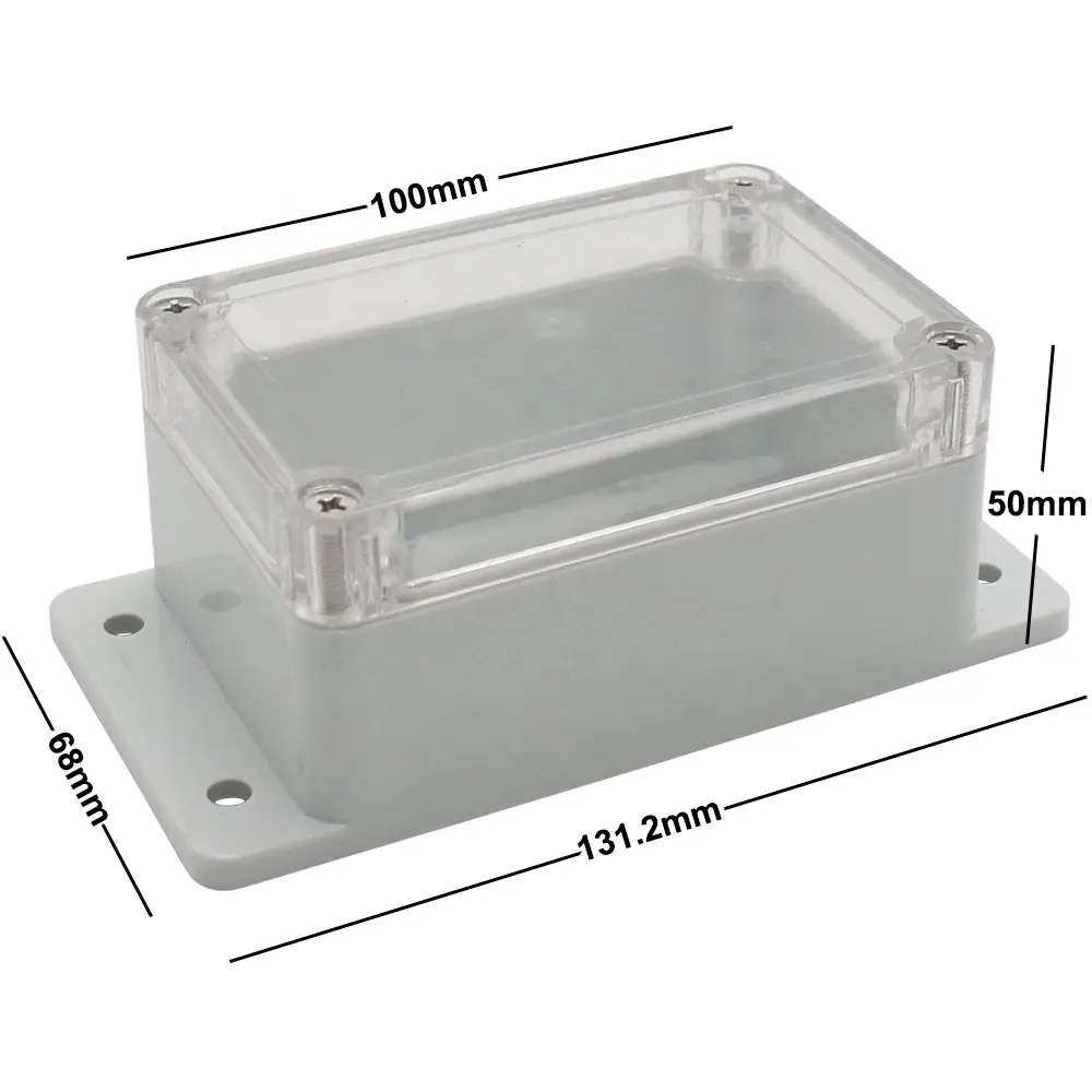 Caja de plástico ABS impermeable para electrónica, caja de plástico transparente para tapa IP65, 100x68x50mm, proveedor de China