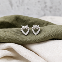 Boucles d'oreilles fines à clous, boucles d'oreilles pour cartilage, boucles d'oreilles CZ, boucles d'oreilles cœur, nœud, boule à vis, barbell, bijoux minimalistes en cuivre plaqué or pour femmes