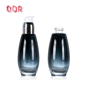 Emballage 30ml45ml Flacon en verre cosmétique vide pour sérum d'essence pour bébé à dégradé noir Col en aluminium Pompe pulvérisateur Bouchon en plastique - Product Image 5
