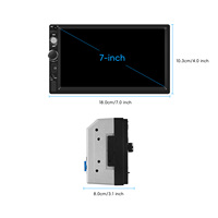 Lecteur MP5 pour voiture Podofo, autoradio, écran tactile 7 pouces, USB, AUX, Bluetooth, FM, prise en charge du mirroring d'écran, caméra de recul, OEM