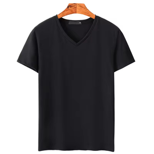 <span class=keywords><strong>T</strong></span>-<span class=keywords><strong>shirt</strong></span> à <span class=keywords><strong>col</strong></span> en <span class=keywords><strong>V</strong></span> personnalisé pour hommes 100% coton 180 grammes de tissu tricoté Design d'impression photo décontracté pour la méthode d'impression d'écran d'é<span class=keywords><strong>t</strong></span>é - Product Image 6