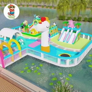Parc aquatique gonflable commercial de haute qualité en PVC, avec toboggan et aire de jeux aquatique, château gonflable à vendre - Product Image 5