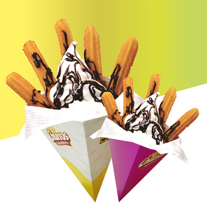 Cono de embalaje de alimentos a prueba de grasa personalizado de fábrica, caja de papel para Waffle, huevos fritos, pollo, palomitas de maíz - Product Image 6