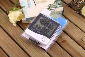 Nhà Máy Giá HTC1 kỹ thuật số Nhiệt kế ẩm kế <span class=keywords><strong>LCD</strong></span> hiển thị điện tử Nhiệt độ độ ẩm Meter trong nhà ngoài trời - Product Image 2