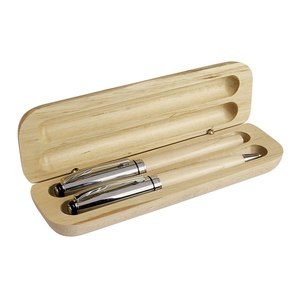 Wooden Ball <b>Pen</b> and Roller <b>Pen</b> Set with <b>Box</b> for Business Gifts - Product Image 1