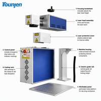 Machine de marquage laser à fibre MOPA de type séparé RAYCUS, nouvelle graveuse métallique portable de bureau refroidie par air, compatible DXF/PLT/AI/DWG/DST pour petites pièces