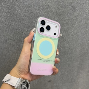 For iPhone 17 Pro Max 17Air <b>Candy</b> Color Shockproof IMD Contrast Color Case Transparent Tpu Wireless Charging Cover - Product Image 1