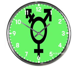Horloge murale ronde arc-en-ciel (design israélien) pour personnes transgenres, horloge silencieuse classique sans tic-tac, fonctionnant sur piles, pour le bureau - Product Image 1