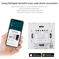 Interruptor de Pared Táctil Inteligente WiFi LangYeao para Domótica, 1/2/3/4 Botones, 10A, Compatible con Apple Siri y Homekit, con Cable Neutro, para Reino Unido y UE