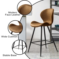 Tabouret de bar pivotant moderne en cuir PU, chaise de salle à manger à hauteur réglable pour la maison, le pub, l'appartement