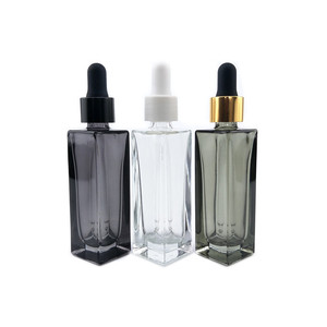 Noir Rectangulaire rectangle givré <span class=keywords><strong>10</strong></span> <span class=keywords><strong>ml</strong></span> 30ml 2oz plat épaule carré d'olive en <span class=keywords><strong>verre</strong></span> bouteille d'huile essentielle avec <span class=keywords><strong>pipette</strong></span> compte-gouttes - Product Image 2