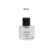 Vente en gros de flacons de parfum de 3,4 oz et 1,7 oz, flacon en verre avec logo personnalisé, bouchon noir, flacon atomiseur pour les petites entreprises