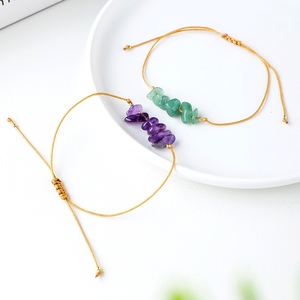 En Europa y América, existen pulseras populares <span class=keywords><strong>de</strong></span> piedras trituradas irregulares tejidas a mano, estilo bohemio, con ojo <span class=keywords><strong>de</strong></span> tigre y amatista, para la <span class=keywords><strong>playa</strong></span>. - Product Image 3