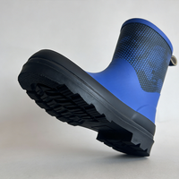 Bottes de pluie imperméables pour garçons avec motif d'animaux sous-marins, boucle de traction et semelle antidérapante en caoutchouc