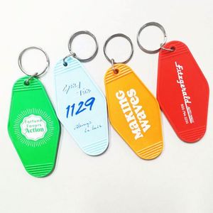 Wholesale Custom Hotel Keychain Bulk Sublimation Blank Plastic with UV Printing Custom Motel Room Keychain - Product Image 1