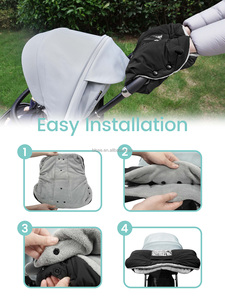 Guantes de piel de oveja de imitación Bolsillos para teléfono para cochecito Mitones extra gruesos de invierno Bebé Acogedor Cálido Anticongelante Se conecta fácilmente para los padres - Product Image 3