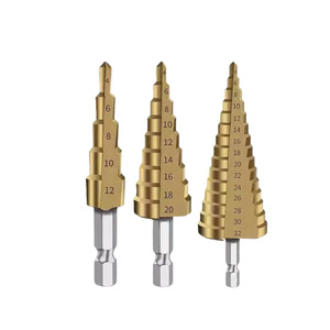 Xinrun Tools <b>Step</b> <b>Drill</b> Bit Set 4-12 4-20 4-32 Hex Shank Titanium Plated Metal Drilling - Product Image 1