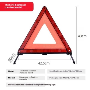 Kit de Seguridad Vial Estándar Nacional - Señal de Advertencia Triangular de Emergencia Reflectante Roja (Plástico) para Inspección de Automóviles y Averías - Product Image 6