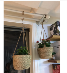 YO006 Offre Spéciale pots de planteur rond de fleur de jardin en osier panier suspendu avec Doublure en plastique pour la décoration de la maison - Product Image 6