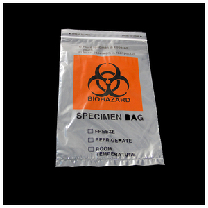 Sacs de déchets dangereux en plastique LDPE auto-scellants avec zip-lock pour l'élimination des risques biologiques médicaux étanches et durables - Product Image 4