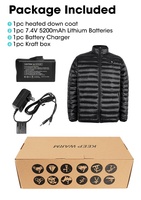 Veste matelassée chauffante d'hiver personnalisée avec batterie intégrée, auto-chauffante, rechargeable, fermeture éclair, résistante à l'eau et au vent, unisexe