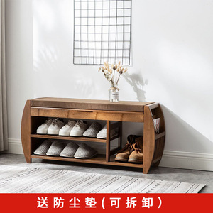 <b>Bamboo</b> Entryway Shoe Bench 80-100 Cm Freestanding Shoe Rack With Seat Minimalist Design For Home Use - Product Image 5