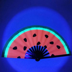 New Design Large Hand Folding <b>Lighting</b> Bamboo Decorative Rave <b>Flash</b> Fan Paper Fans for Party - Product Image 2