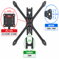 Châssis de drone FPV en fibre de carbone APX HD Version 7 pouces, type H, empattement 315 mm, quadricoptère avec double support FC VTX