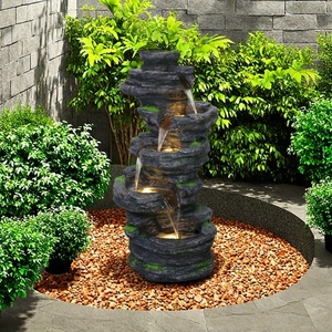 Grand mur rideau d'eau rocaille en résine décoration extérieure ornement <span class=keywords><strong>jardin</strong></span> cour pelouse cascade <span class=keywords><strong>fontaine</strong></span> design artificiel élégant - Product Image 3