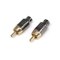 Conectores RCA Macho Chapados en Oro, Conectores de Audio de Alta Gama, Conector RCA de Cobre Chapado en Oro, Adaptador de Cable de Audio Macho para Soldadura