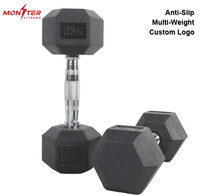 Dumb Bells Workout Lbs 10kg Gym Hexagon Hexagonal Dumbell Ensembles d'haltères hexagonaux en caoutchouc en livres