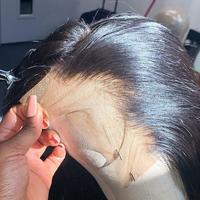 Wig rambut manusia Vietnam asli, lurus alami, wig lace front, rambut manusia grosir, wig lace frontal HD tanpa lem untuk wanita kulit hitam